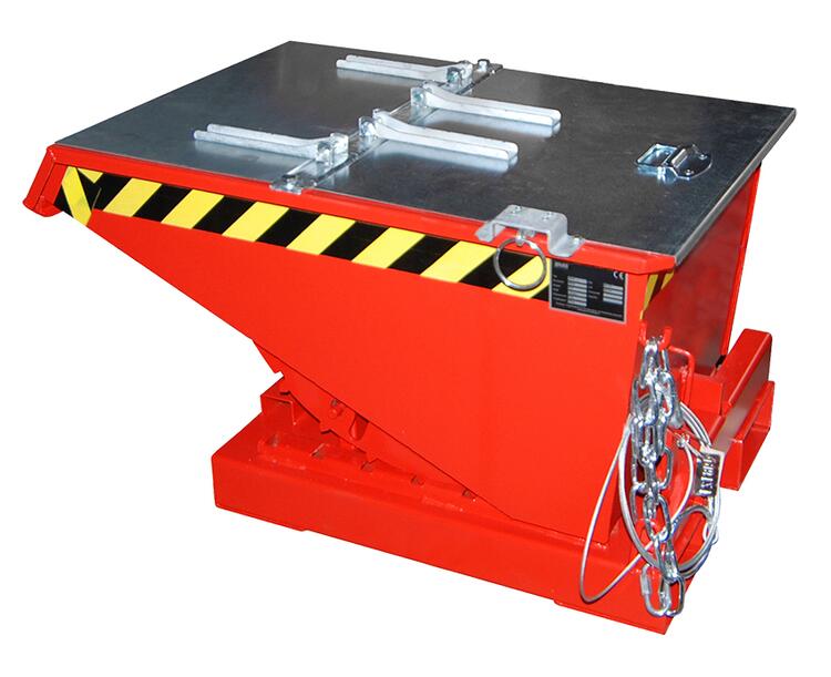 Anwendungsbeispiel: Deckel für Kippbehälter -Typ Expo 150®-, 2-seitig zu öffnen - Lieferumfang ohne