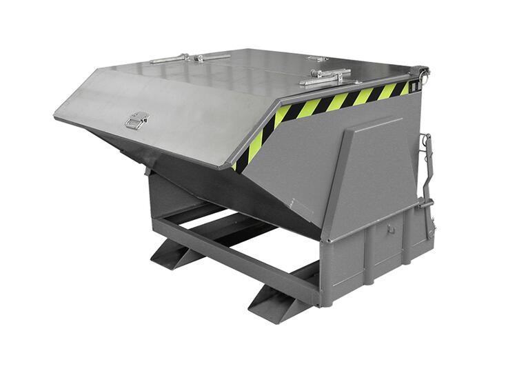 Anwendungsbeispiel: Deckel für Kippbehälter -Typ BK 100-, 2-seitig zu öffnen - Lieferumfang ohne