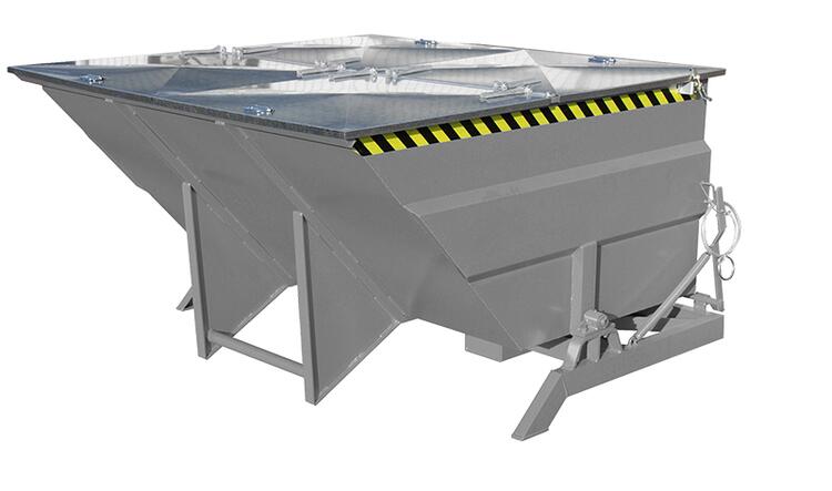 Anwendungsbeispiel: Deckel für Kippbehälter -Typ BKC 300-, 2-seitig zu öffnen - Lieferumfang ohne