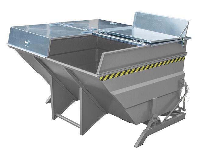 Anwendungsbeispiel: Deckel für Kippbehälter-Typ BKC 400-, 4-teilig, 2-seitig zu öffnen- Lieferumfang