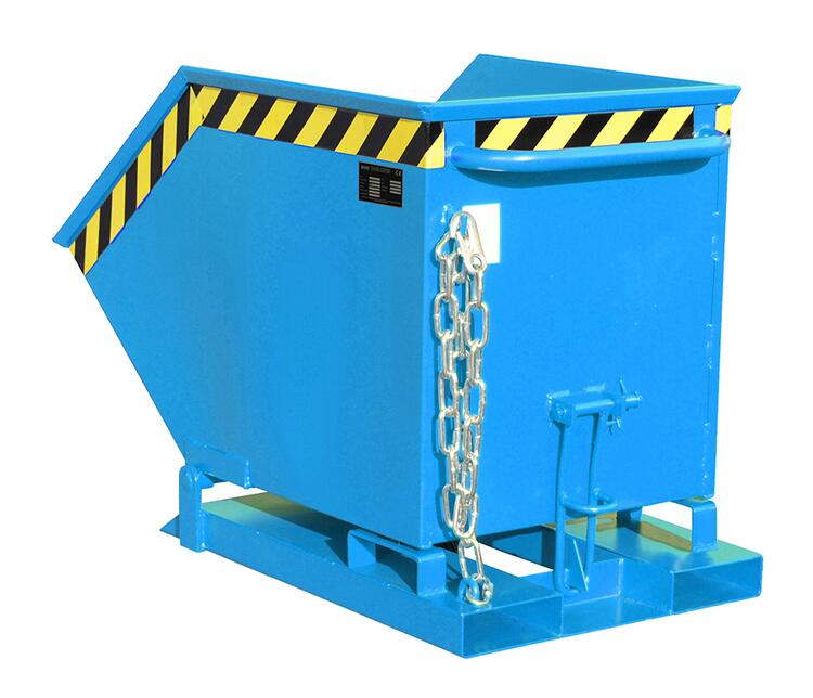 Modellbeispiel: Kippmulde -Typ KK 250- in RAL 5012, für leichte Güter, mit kastenförmiger Mulde