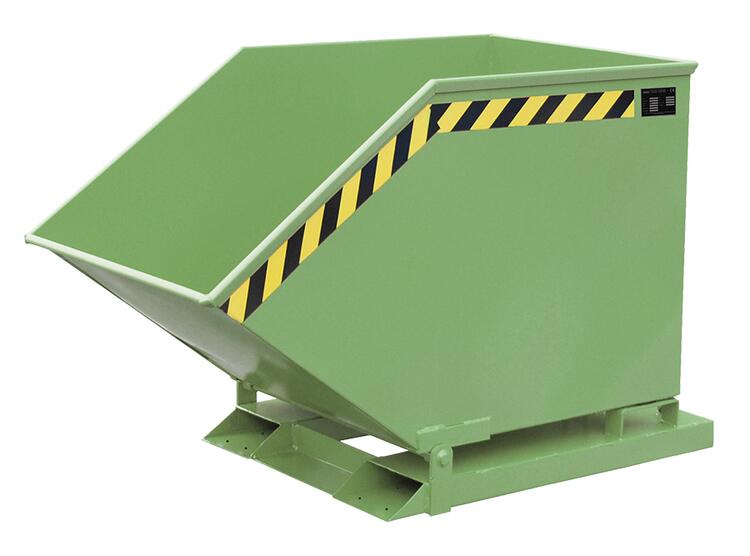 Modellbeispiel: Kippmulde -Typ KK 400- in RAL 6011, für leichte Güter, mit kastenförmiger Mulde