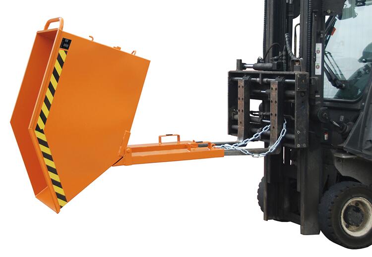 Anwendungsbeispiel: Entleerung der Kippmulde -Typ KK 600- durch manuelles Kippen (Art. 38640-01)