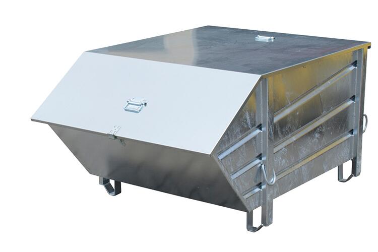 Anwendungsbeispiel: Deckel für Baustoff-Behälter -Typ BBP 100-, verzinkt - Lieferumfang ohne