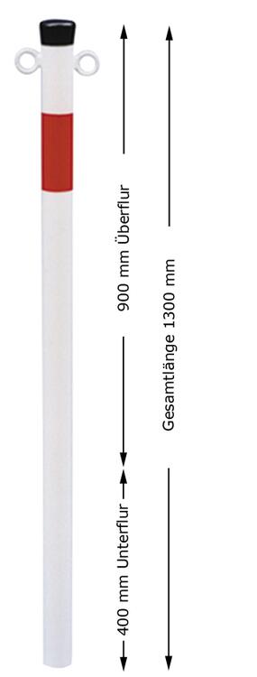Absperrpfosten ′Bollard′ ø 42 mm aus Stahl, zum Einbetonieren oder Aufdübeln, feststehend -