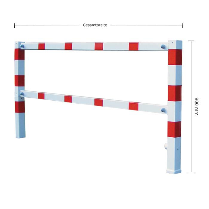 Wegesperre ′schwenkbar′, Breite 1500-3000 mm, mit oder ohne Knieholm - Technische Ansicht: