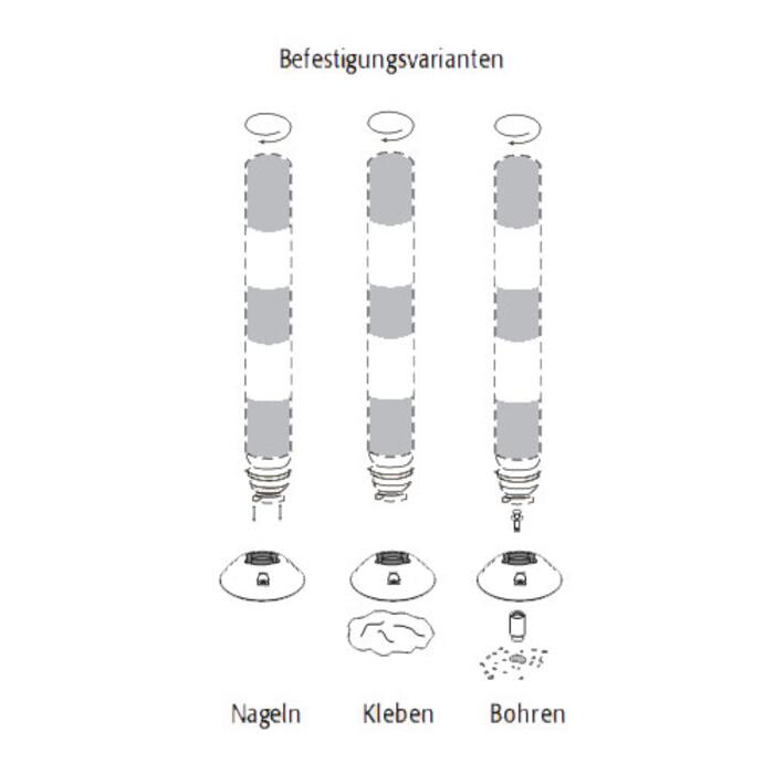 Leitzylinder ′FlexCone′ aus PE, ø 100 mm, selbstaufrichtend und vollreflektierend, schwarz-gelb -