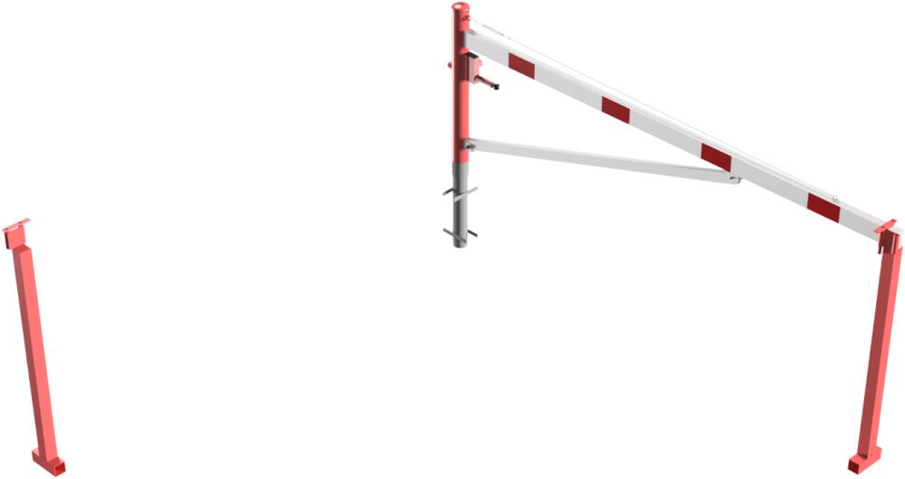 Modellbeispiel: Drehschranke, horizontal schwenkbar mit zwei Auflagestützen  (Art. 4213.30-fb)