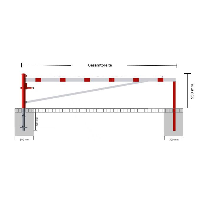 Technische Ansicht: Drehschranke, horizontal schwenkbar (Art. 4213.45-vb)