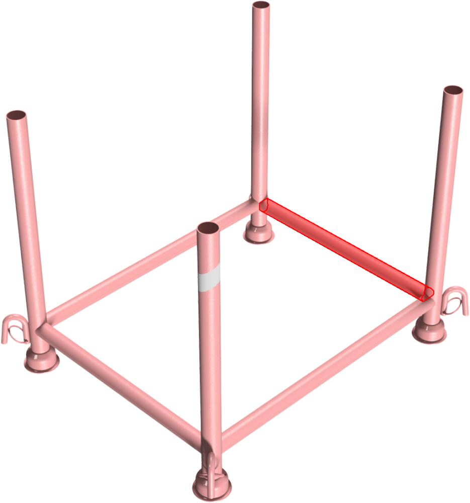 Stapelpalette 0,90 x 0,70 x 0,70 m, lackiert oder verzinkt, wahlw. mit Kranhaken o. -ösen - Modellbeispiel: Stapelpalette mit Kranhaken, lackiert  ...