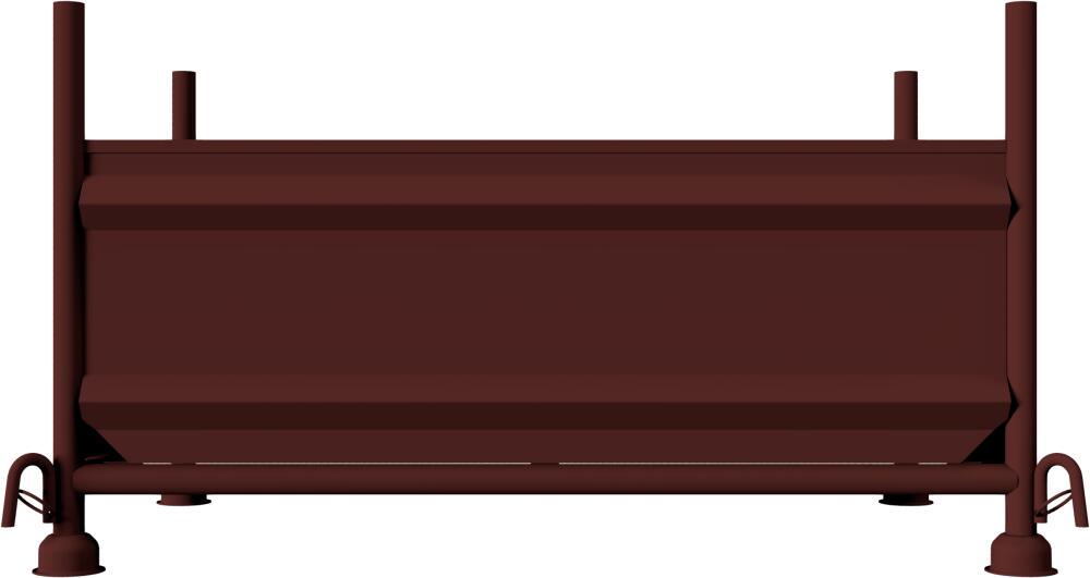 Stapelvollwandbehälter 1,47 x 0,87 x 0,50 m, lackiert oder verzinkt, wahlw. mit Kranhaken o- ösen - Modellbeispiel: Stapelvollwandbehälter mit ...