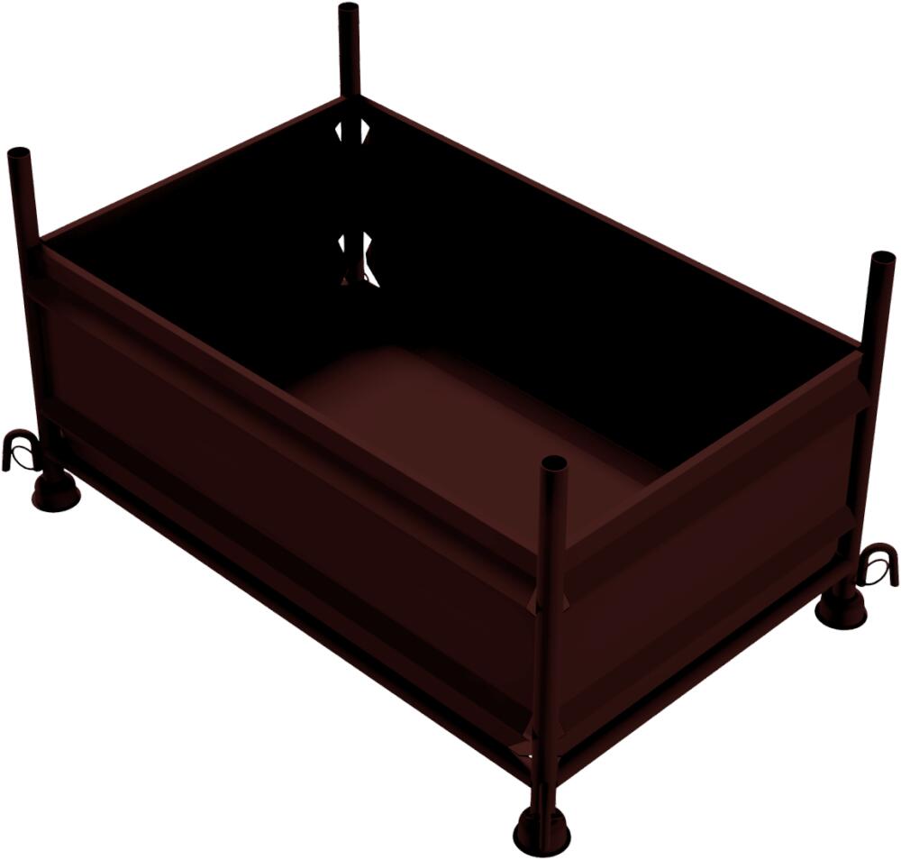 Stapelvollwandbehälter 1,47 x 0,87 x 0,50 m, lackiert oder verzinkt, wahlw. mit Kranhaken o- ösen - Modellbeispiel: Stapelvollwandbehälter mit ...