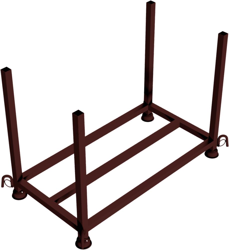 Stapelpalette für Fußplatten, 1,30 x 0,63 x 0,90 m, lackiert oder verzinkt, wahlw. mit Kranhaken o. -ösen - Modellbeispiel: Stapelpalette für ...