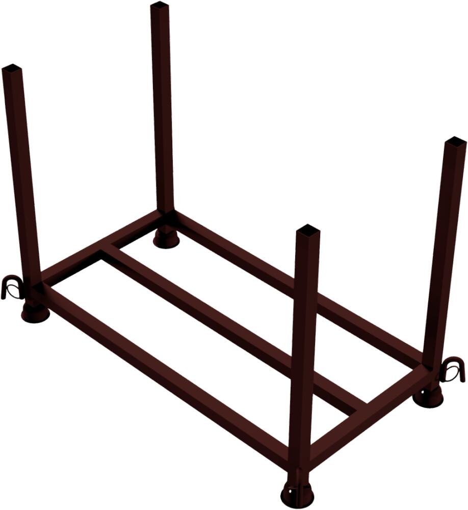 Stapelpalette für Fußplatten, 1,30 x 0,63 x 0,90 m, lackiert oder verzinkt, wahlw. mit Kranhaken o. -ösen - Modellbeispiel: Stapelpalette für ...