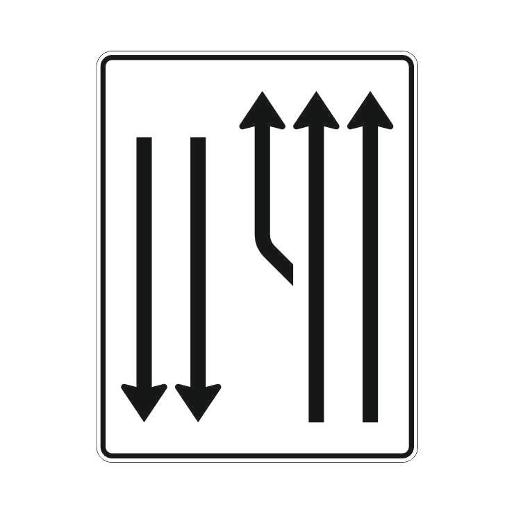 Aufweitungstafel nach Zeichen StVO 542-13