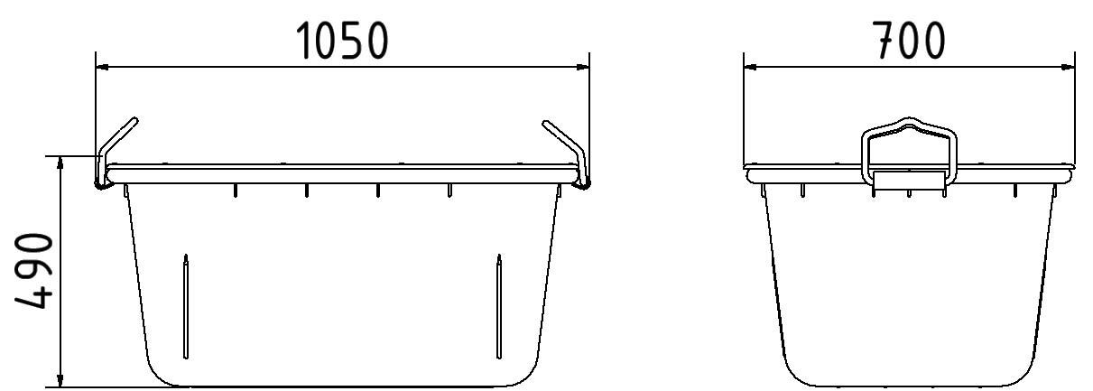 M&ouml;rtelwanne 200 Liter aus HDPE, kran- und stapelbar