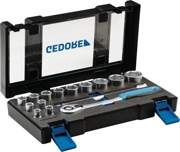 GEDORE Steckschlüsselsatz 19 DMU-20, 15-tlg., 1/2 Zoll, SW 10-32mm, Umschaltknarre,