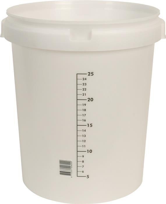 Anrühreimer GRIPLINE-O 30l, 25 Liter-Skala, weiß, 4 ergonomische Handgriffe, Kunststoff