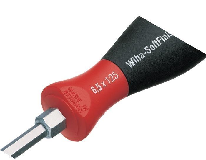 WIHA Schlitzschraubendreher mit SoftFinish Griff, 5,5-12mm Breite, 100-200mm Klingenlänge