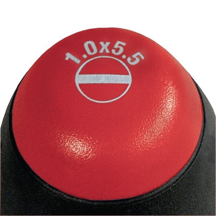 WIHA Schlitzschraubendreher mit SoftFinish Griff, 5,5-12mm Breite, 100-200mm Klingenlänge