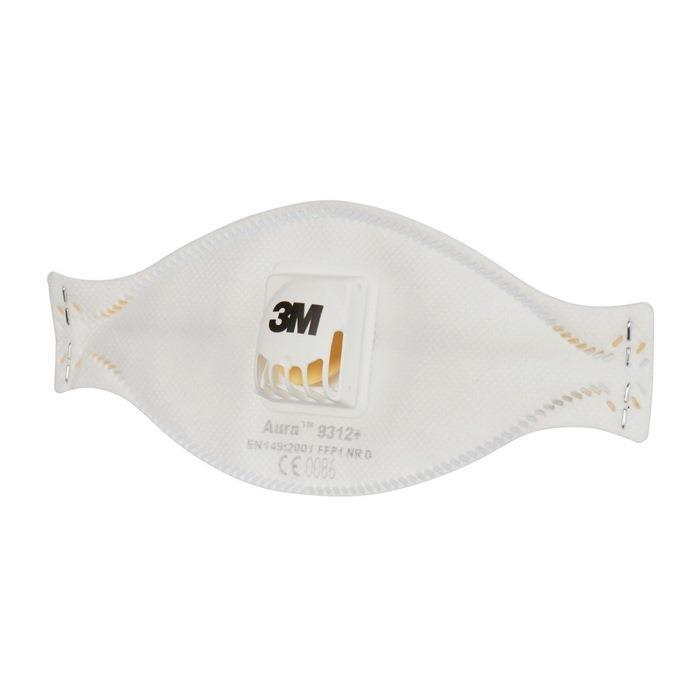 3M Atemschutzmaske Aura 9312+ FFP1/V NR D, faltbar, mit Ausatemventil, hygienisch verpackt