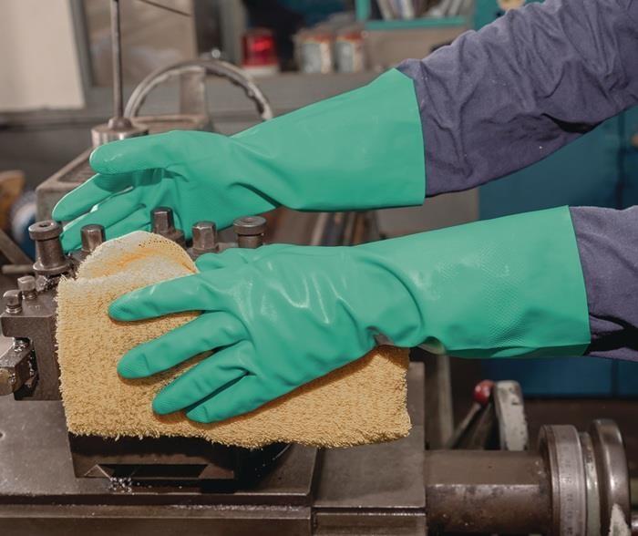 Chemikalienschutzhandschuhe CLASSIC VANCOUVER Gr.8-10, grün, Nitril, lebensmittelgeeignet,