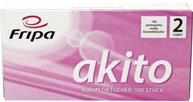 Fripa Kosmetiktuch akito 2-lagig, hochweiß, 100 Stück, für Gesichts- & Körperpflege