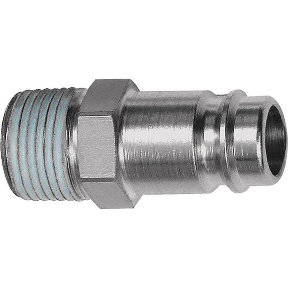 Stecknippel STA geh&auml;rtet/vern. Stecker DN 10 AG R 1/4 oder R 1/2 Zoll RIEGLER, Stahl, PTFE beschichtet