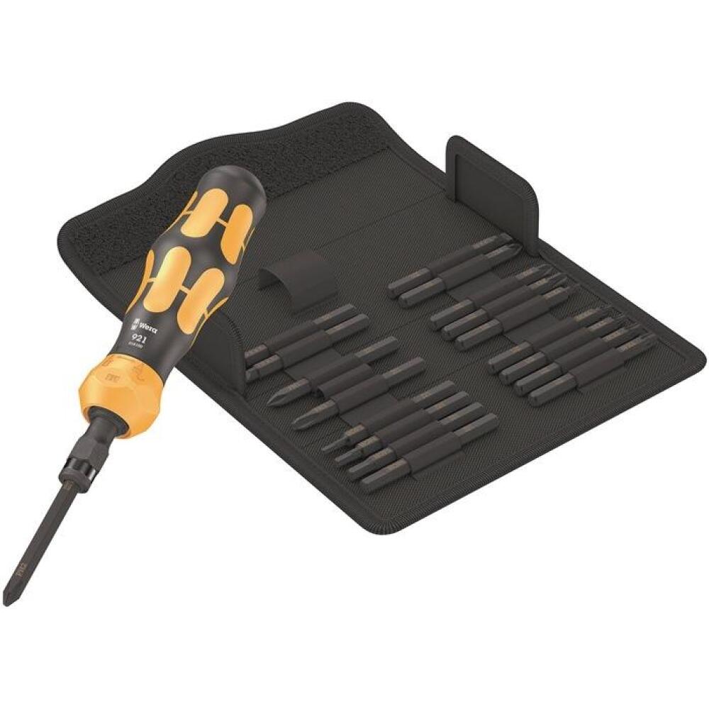 WERA Schraubendrehersatz KK 900 Set 1, 19-teilig, PH/PZD/TX/6-Kant/Schlitz, mit Schlagschrauber