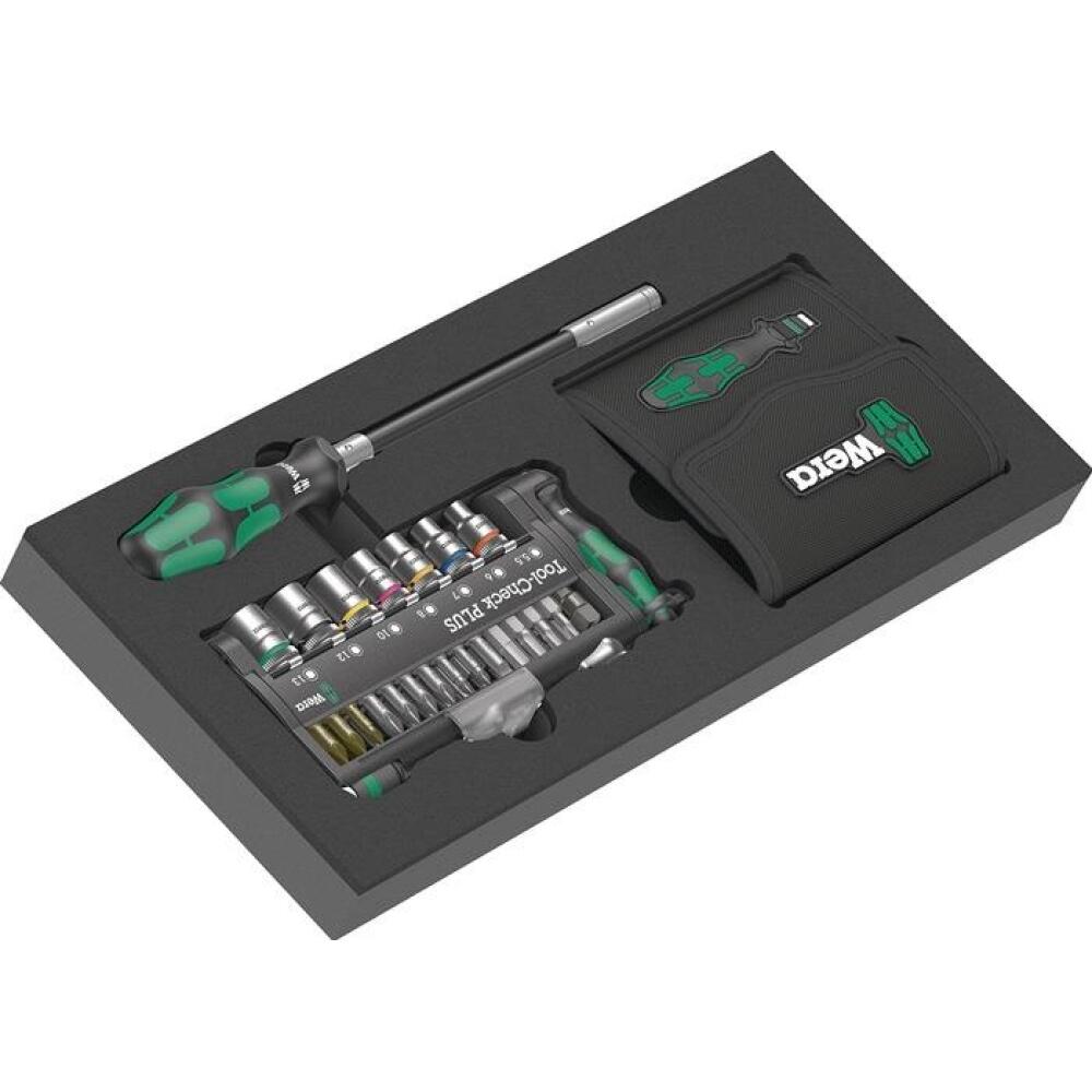Werkzeugmodul 9750 WERA, 57-teilig, mit Schaumstoffeinlage, Kraftform Kompakt, Tool-Check PLUS