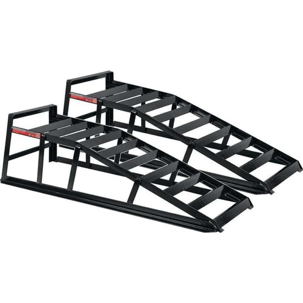 Auffahrrampe Metall 90x28cm, 2000kg, extra breit, mit &Uuml;berfahrschutz, 2 St&uuml;ck, lackiert