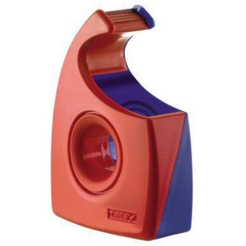 tesa Handabroller Easy Cut 19mmx10m, rot/blau oder transparent, ergonomisch, nachf&uuml;llbar, Sichtfenster