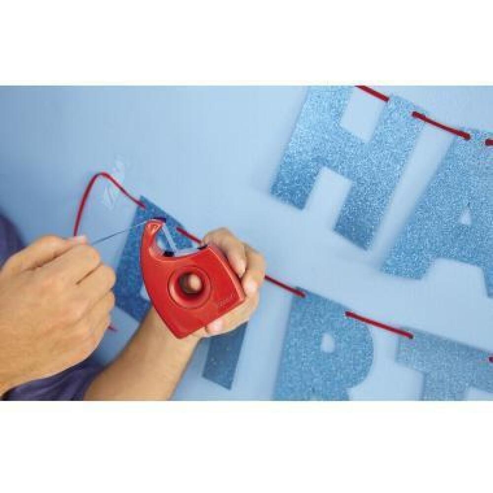 tesa Handabroller Easy Cut 19mmx10m, rot/blau oder transparent, ergonomisch, nachf&uuml;llbar, Sichtfenster