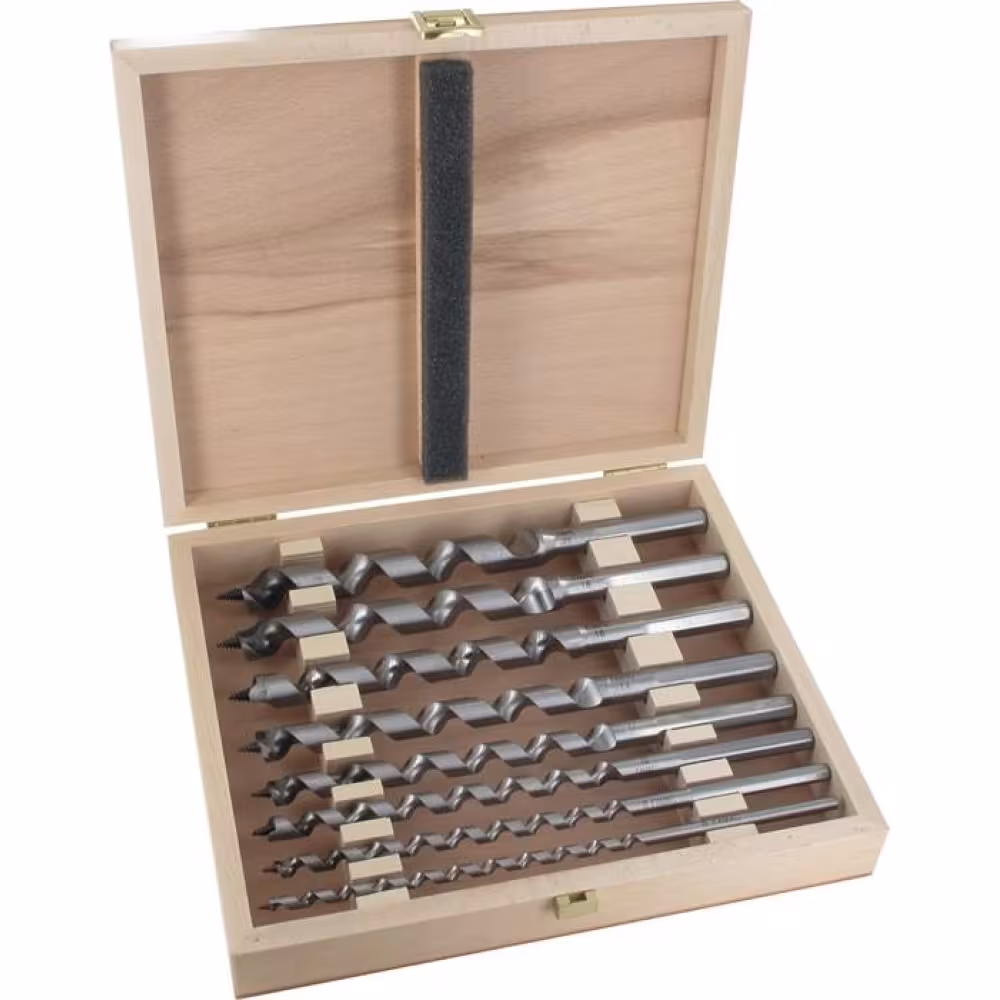 FAMAG Schlangenbohrersatz 6-teilig oder 8-teilig, 6-kant, Durchmesser 6-20mm, im Holzkasten