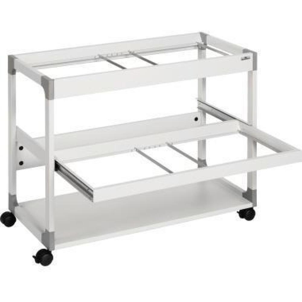DURABLE H&auml;ngemappenwagen TROLLEY 200 MULTI DUO lichtgrau, 2 H&auml;ngevorrichtungen, Teleskopschienen