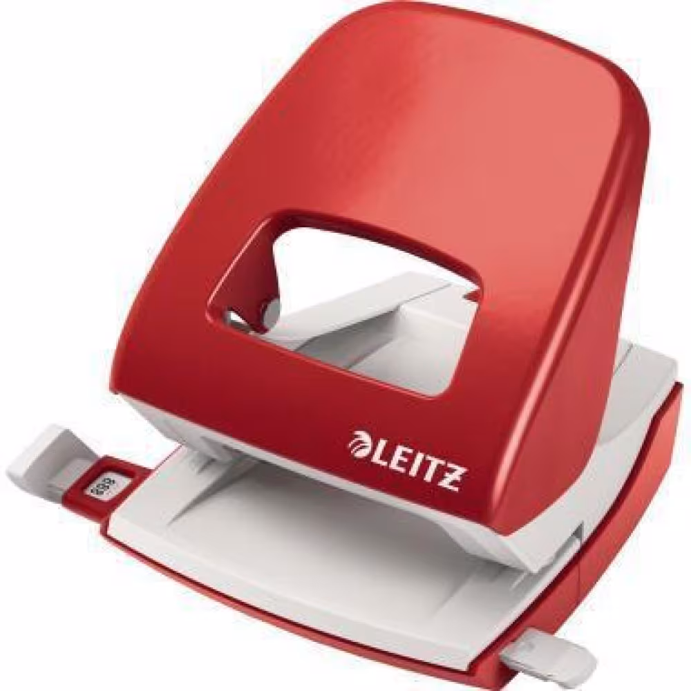 Leitz Locher NeXXt 5008, max. 30 Bl&auml;tter, Metall, Farben: rot, blau, grau, schwarz, hellrot, hellblau, hellgr&uuml;n