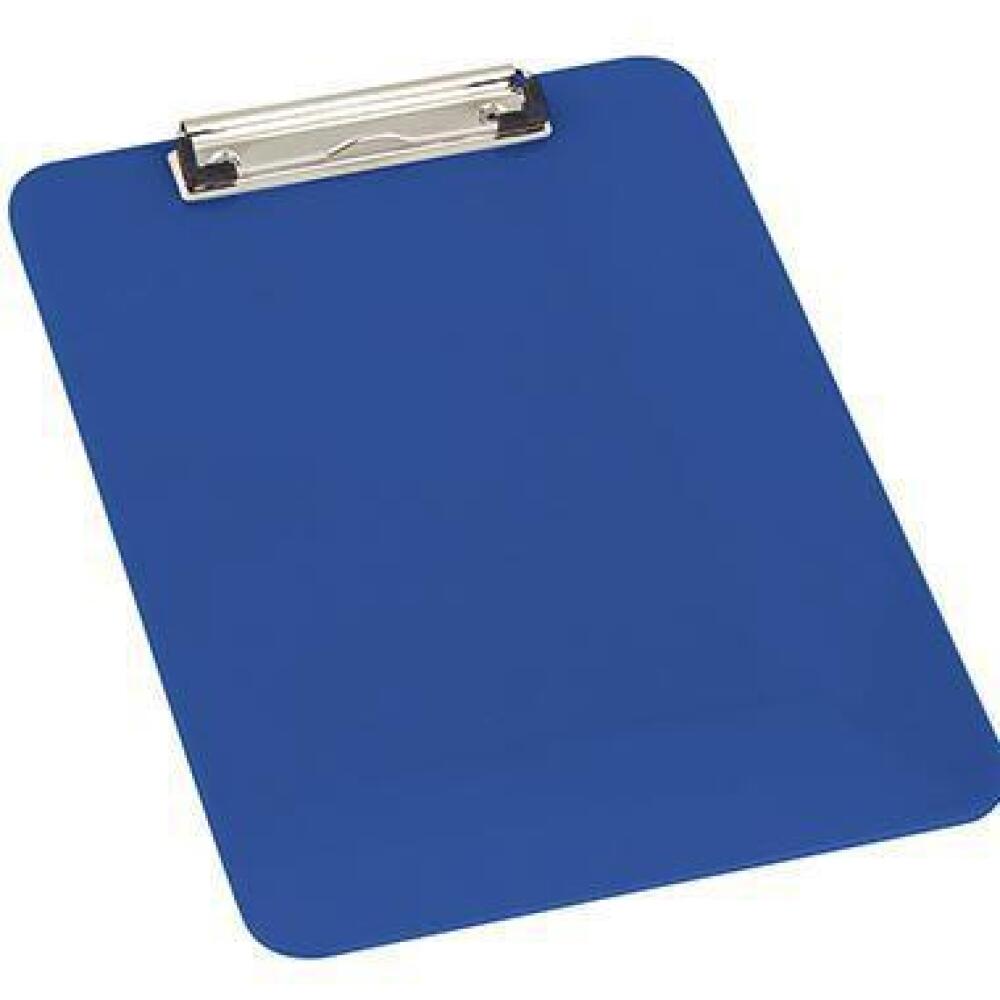 Klemmbrett DIN A4 Polystyrol in blau, grau, schwarz oder rot, f&uuml;r Bl&ouml;cke und lose Bl&auml;tter