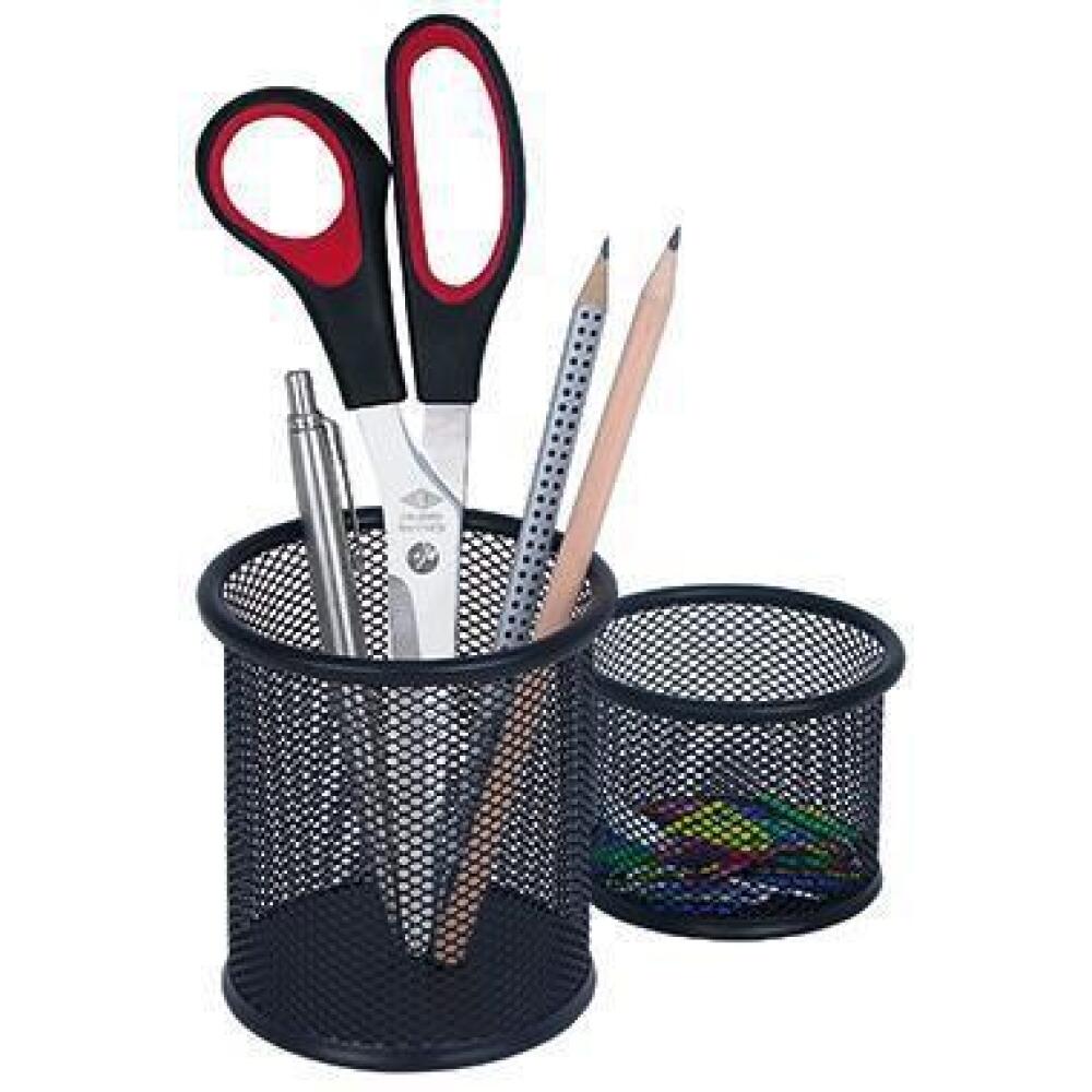 WEDO Stiftek&ouml;cher Set OFFICE 2teilig, Drahtmetall schwarz oder silber, pulverbeschichtet