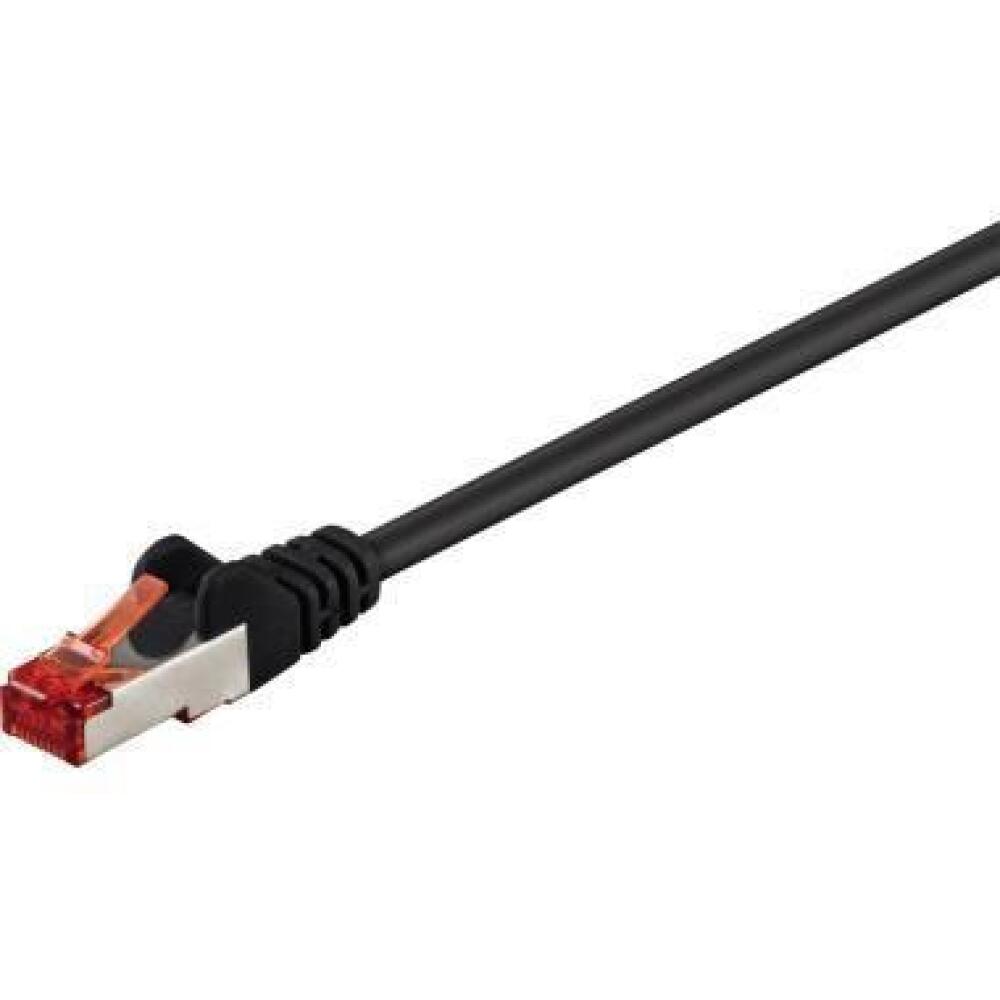 Goobay Netzwerkkabel Cat 6 1,5m, 3m, 5m, 10m, 20m schwarz, geschirmt, RJ45, PIMF, S/FTP