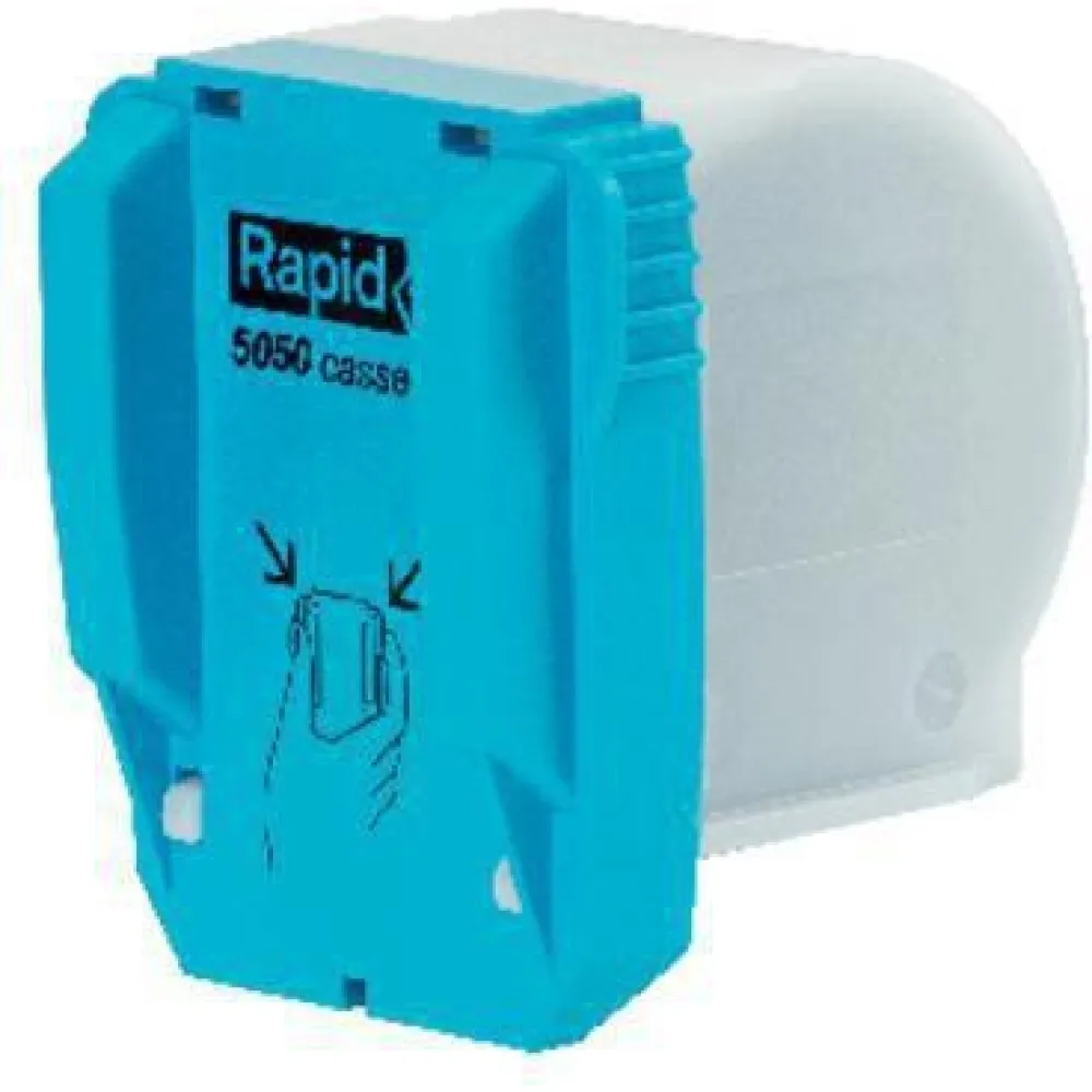 Rapid Heftklammerkassette 5050, verzinkt, 5.000 Stk, f&uuml;r Elektroheftger&auml;t 5080e, blau/wei&szlig;