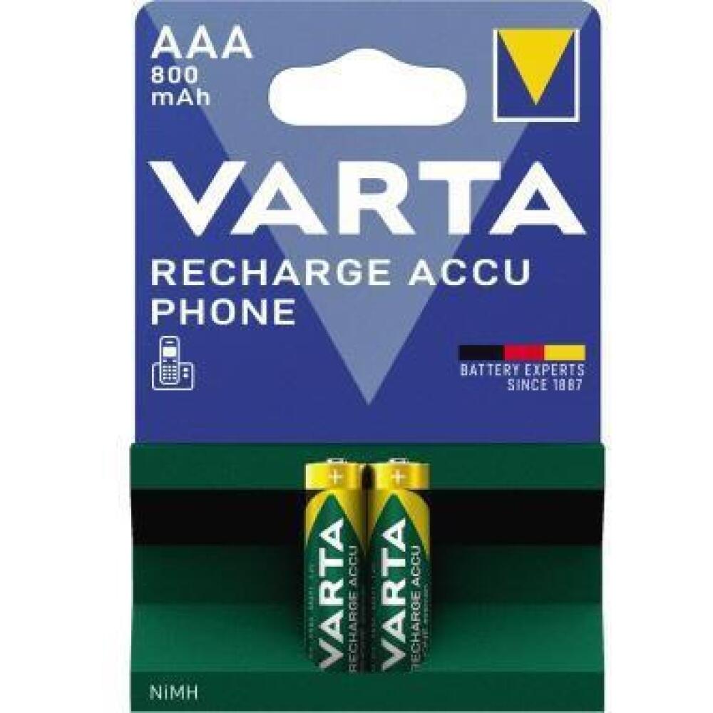 Varta Akku Recharge Accu Phone AAA/Micro HR03 800mAh, 2 St./Pack, Nickel-Metallhydrid