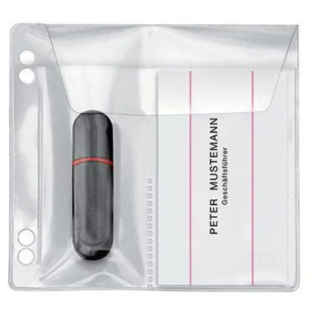 Veloflex USB Stick-H&uuml;lle, transparent, 5 St./Pack, PVC, mit Abheftlochung, f&uuml;r 2 USB-Sticks