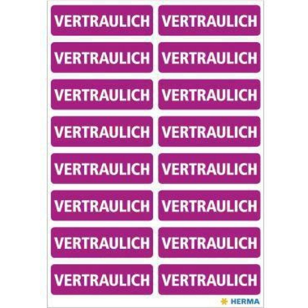 HERMA Hinweisetikett HOME 40x12mm lila, Vertraulich, 320 Etiketten, Papier, FSC-zertifiziert