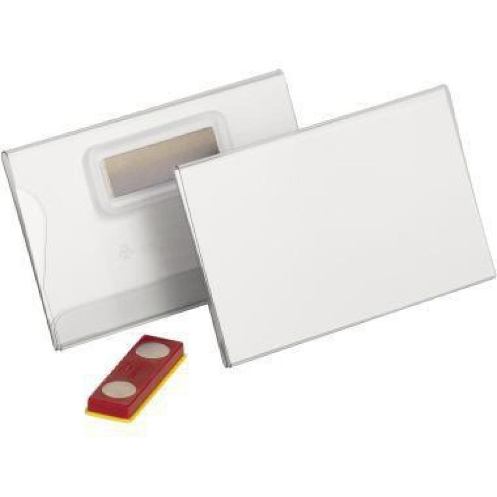 DURABLE Namensschild 90x54mm, transparent, 25 St&uuml;ck, magnetisch, auswechselbar, f&uuml;r Konferenzen