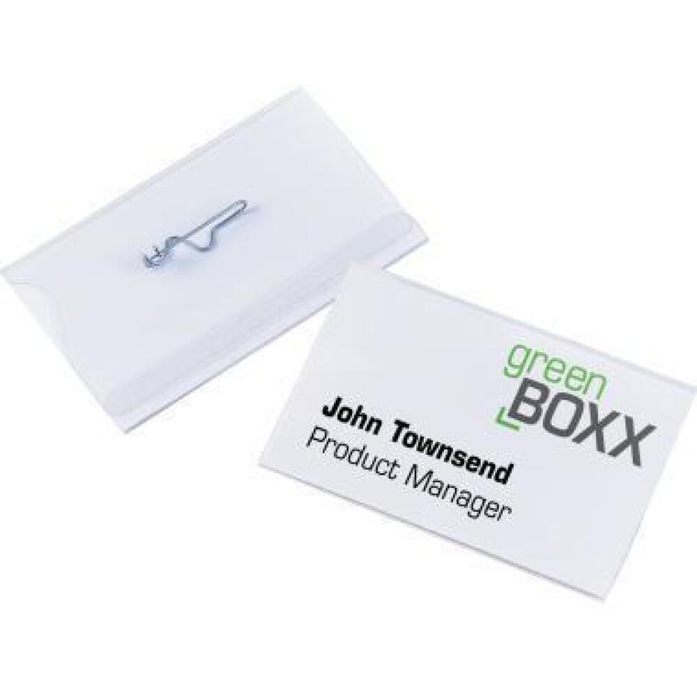 DURABLE Namensschild 90x54mm, transparent, 50 St./Pack, auswechselbar, f&uuml;r Konferenzen