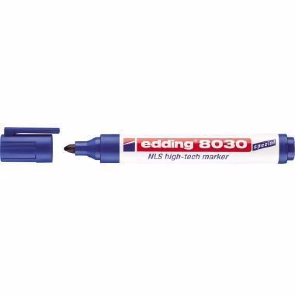 edding Permanentmarker 8030 NLS, blau, 1,5-3mm, schnelltrocknend, wasserfest, lichtbest&auml;ndig