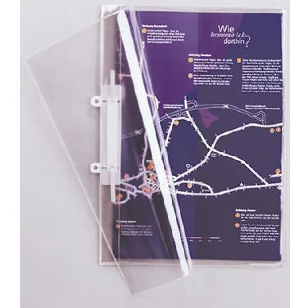 DURABLE Schnellhefter 251219 DIN A4, PVC transparent, Sichthefter mit Innentasche, 100 Bl&auml;tter