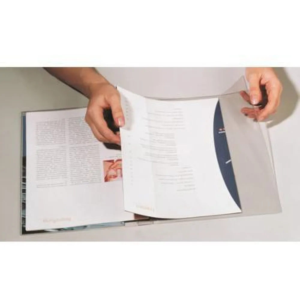 DURABLE Schnellhefter 251219 DIN A4, PVC transparent, Sichthefter mit Innentasche, 100 Bl&auml;tter