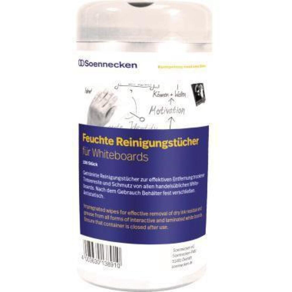 Soennecken Reinigungstuch 4829 f&uuml;r Whiteboards, 100 St./Pack, antistatisch, nachf&uuml;llbar