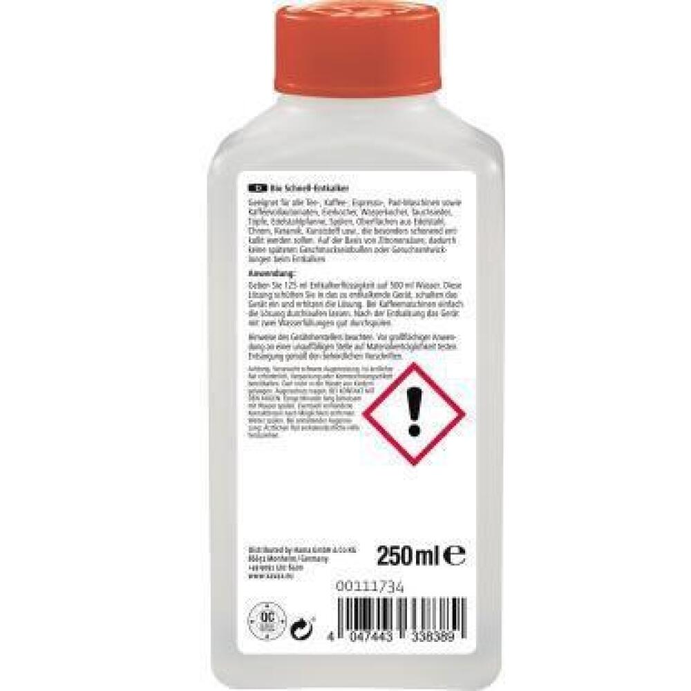 Xavax Entkalker 250ml, schonend f&uuml;r Edelstahl, Keramik, Kunststoff, mit Kindersicherheitsverschluss